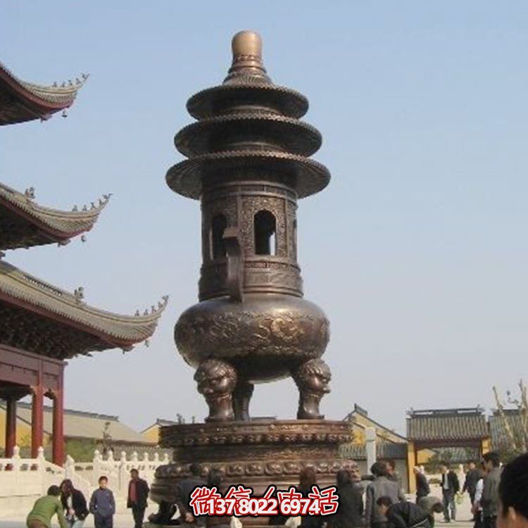 精美鑄銅大型寶蓋香爐，祈福燒香進寶