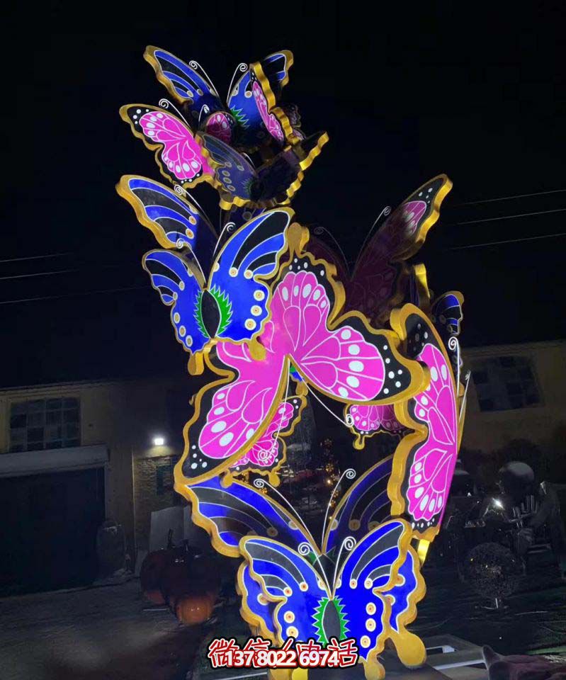 玻璃鋼蝴蝶雕塑，彩繪操場裝飾