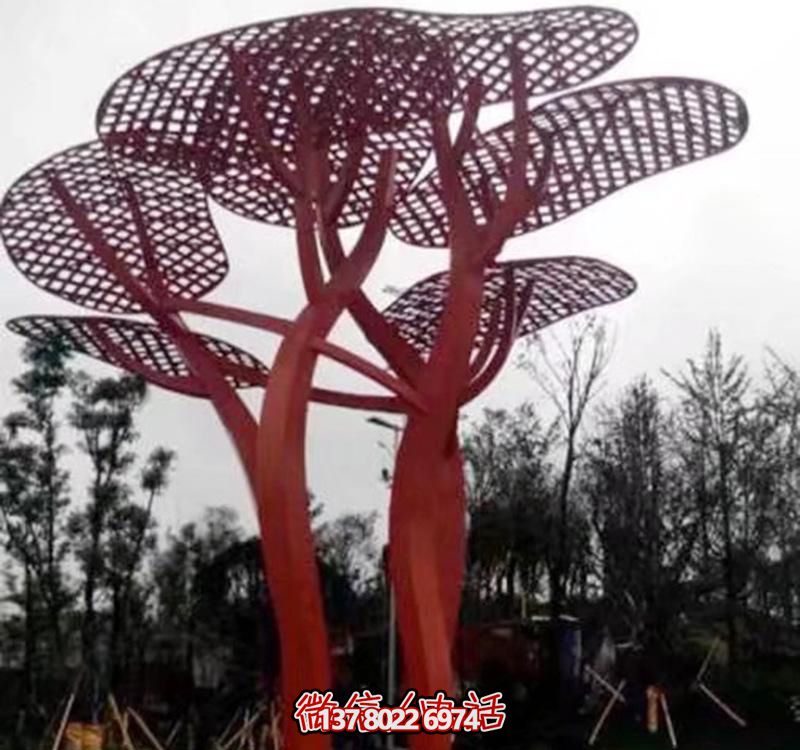 兒童安全游樂園，不銹鋼網(wǎng)格樹雕塑裝置