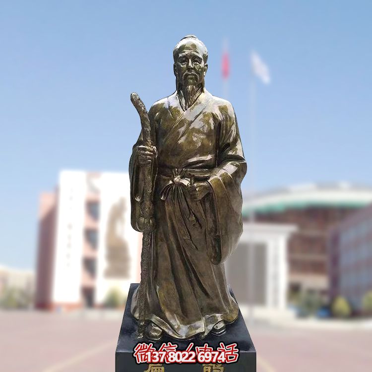 仿銅扁鵲雕塑，玻璃鋼制戶外裝飾