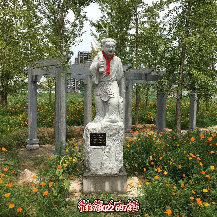 精美大理石石雕人物雕塑，增添園林美景