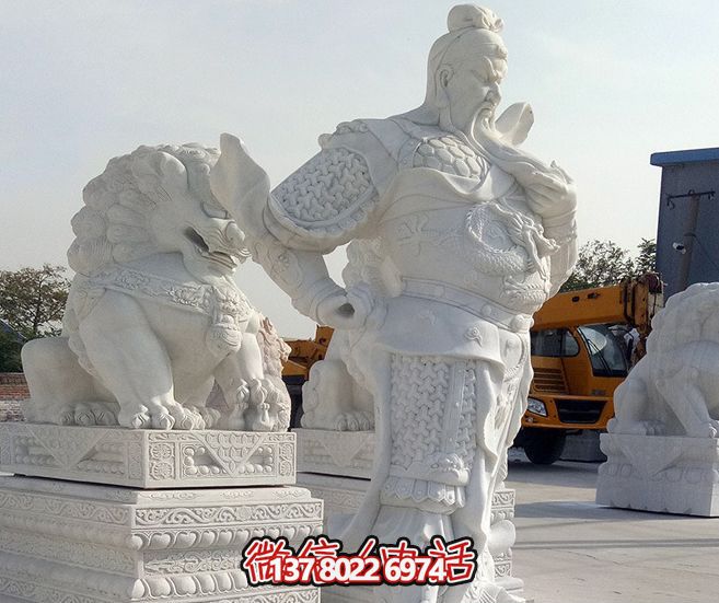 漢白玉大型關公雕塑，增添景觀美感
