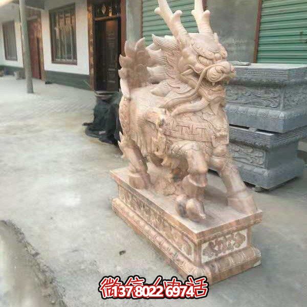 高端定制大理石石雕獅子雕塑，裝點大型庭院、別墅、門口，招財又安全