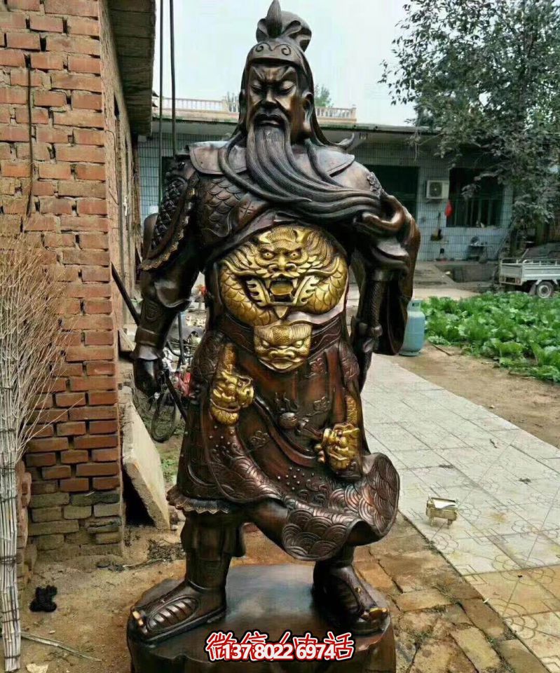關(guān)公銅雕，大型景區(qū)寺廟開業(yè)招財供奉雕塑
