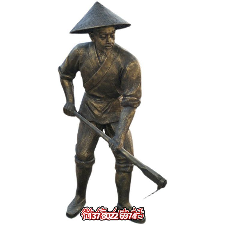 仿古農民人物玻璃鋼雕塑——景區(qū)文化主題擺放