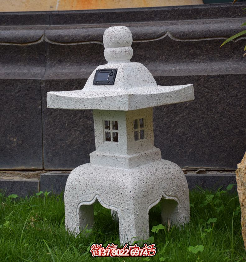 太陽能石燈，復古中式裝飾戶外景觀燈