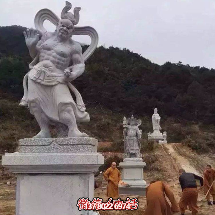 精美大理石景觀雕塑，體現四大金剛之美