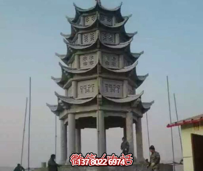 多層青石仿古塔涼亭，為你的寺院增添神秘氣息