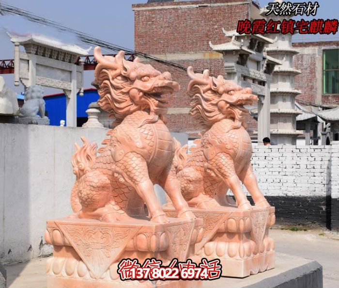 仿古神麒麟石雕，點綴您的庭院門口