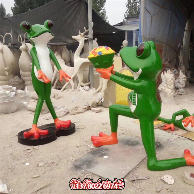 創意玻璃鋼青蛙雕塑，為景區帶來卡通新穎的景觀