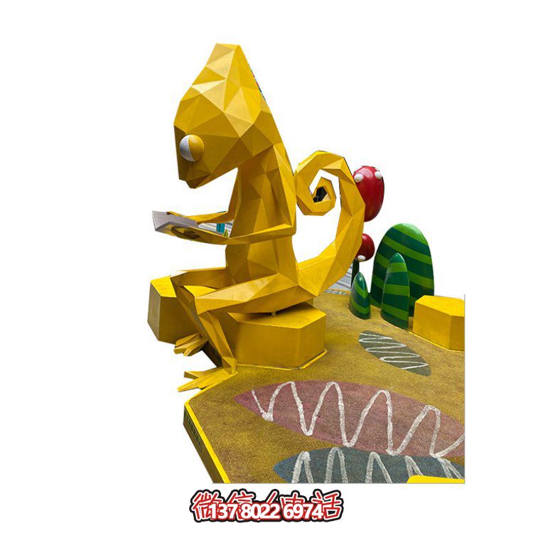 玻璃鋼卡通人物雕塑，為兒童樂園擺放的看書椅