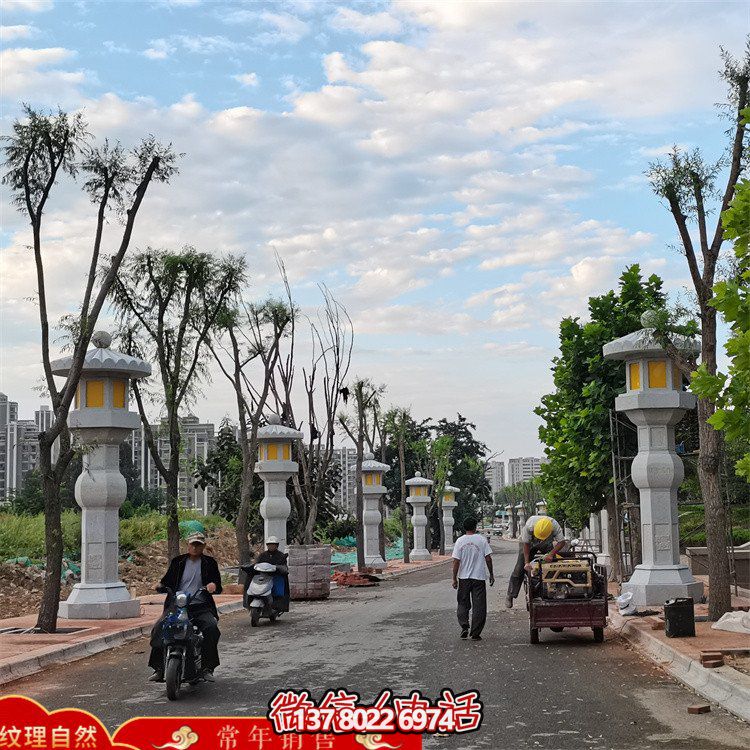 精美絕倫的大型石雕燈籠，專為園林路燈定制