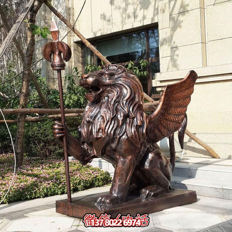 別墅小區(qū)門(mén)口大新銅雕獅子雕塑