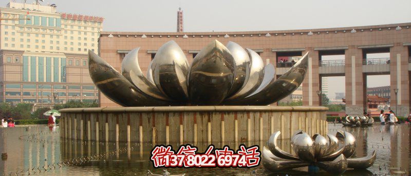 廣場不銹鋼創意抽象鐵藝景觀盛開的荷花雕塑 廣場不銹鋼創意抽象鐵藝景觀盛開的荷花雕塑