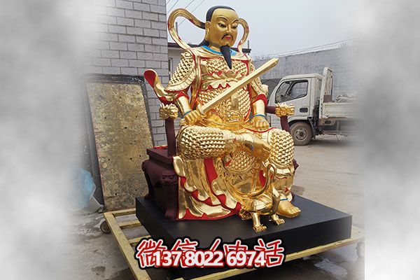 不銹鋼噴金彩繪寺廟真武大帝雕塑 不銹鋼噴金彩繪寺廟真武大帝雕塑