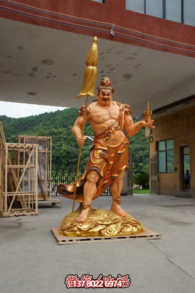景區(qū)寺廟大型玻璃鋼鎏金天王雕塑 景區(qū)寺廟大型玻璃鋼鎏金天王雕塑