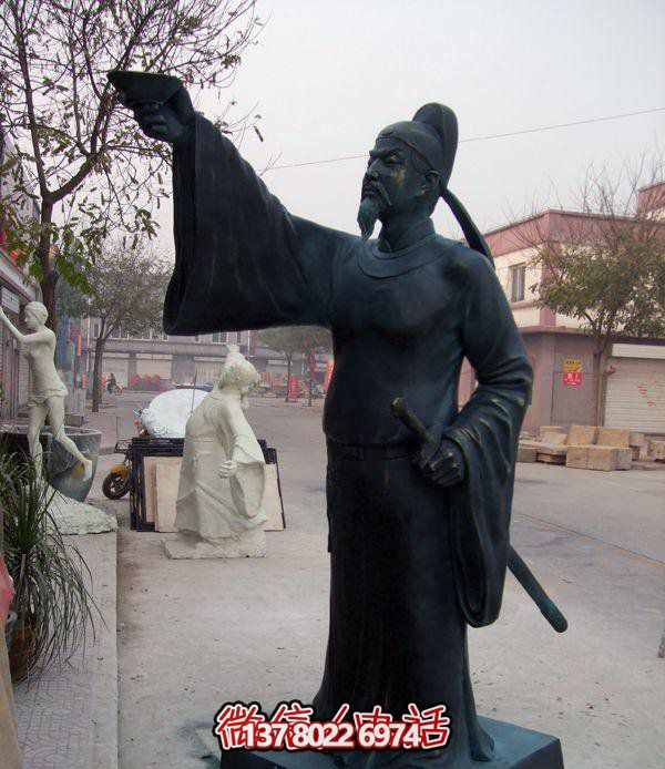 戶外景觀園林醉酒詩仙李白青銅雕塑 戶外景觀園林醉酒詩仙李白青銅雕塑