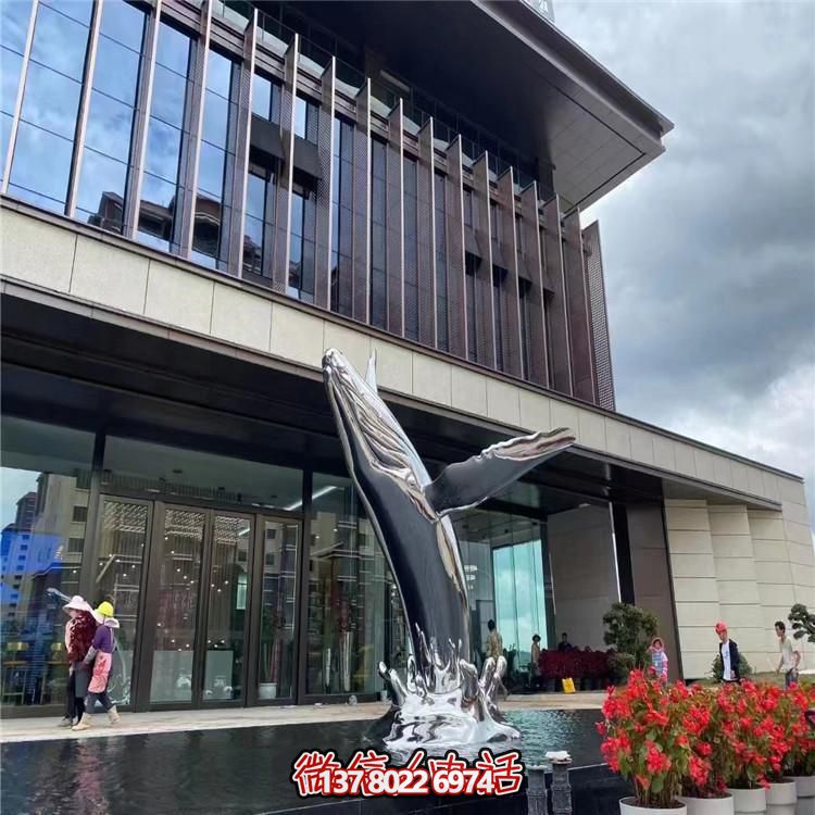 不銹鋼鏡面鯨魚(yú)擺件戶(hù)外廣場(chǎng)大型景觀