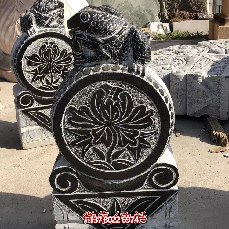 黑色招財(cái)金蟾抱鼓石