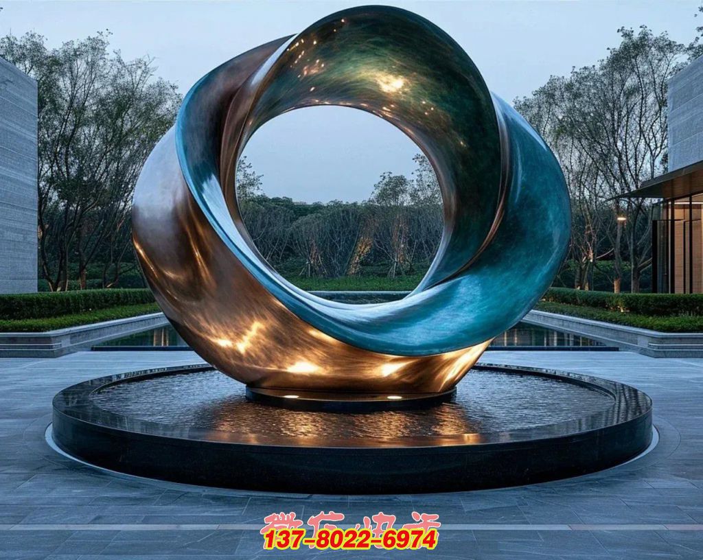 銅旋水韻：光與水交融的戶外景觀銅雕雕塑